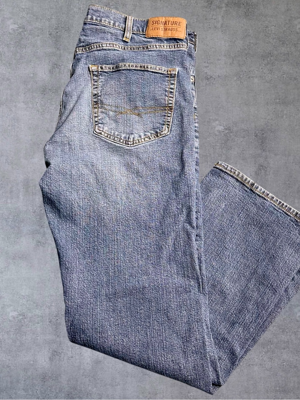 Levi Strauss Signature Bootcut Jeans Mens W36 L30 Blue Stretch MEASURES 36x29